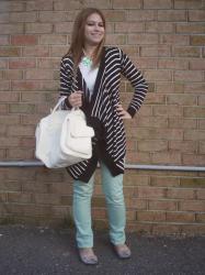 Striped Cardigan + Weekend