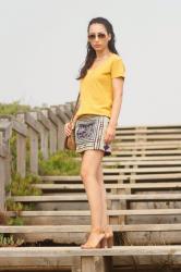 PURPLE & MUSTARD ETHNIC SKIRT