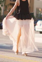 Chocolate and Ice Cream: Peplum Top and Maxi Skirt