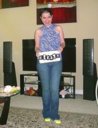 Pinned it and Did it: Blue+White Halter and Blue Jeans.