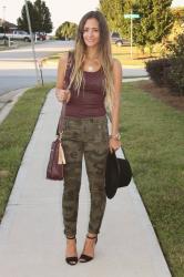 Game Day Outfit: Oxblood + Camo