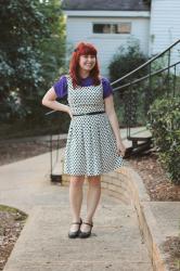 Polka Dot Dress + Purple Top = Disney Princess?