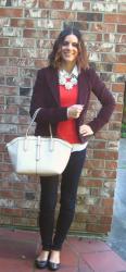 Red, Polka Dots, Flowers & Tres-Chic Fashion Thursday Link Up