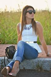 The white peplum top