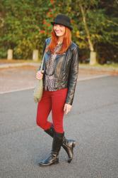 Riding Boots Styled With A Biker Jacket & Bowler Hat | Vote For My Look!