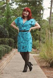 My Birthday Outfit: Vintage 80s Dress & Polka Dot Tights