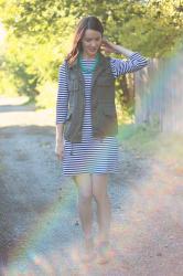 Outfit of the Week - Stripes & a Military Vest