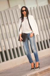 TWO-TONED BLAZER and JEANS