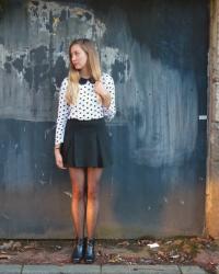 ♡ BLACK SKIRT & POLKA DOTS ♡