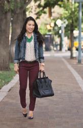 Polka Dots + Green Statement Necklace