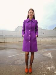 purple coat and purple dress