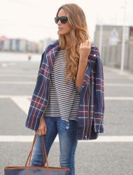 checked coat