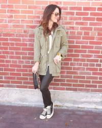 J.Crew Leather Pants & Utility Jacket