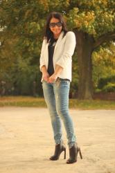 White jacket & jeans