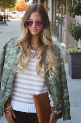 Outfit Post: Mixing Camouflage and Stripes