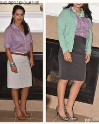 Closet Remix: Purple Gingham blouse