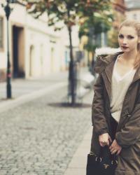 khaki, beige and black