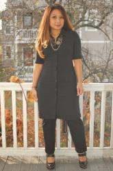 *everyday black shirtdress*