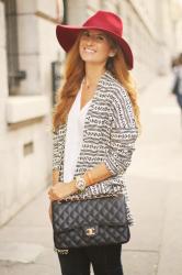 JEANS, WHITE BLOUSE AND FEDORA