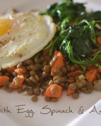 Lentils with Egg, Spinach & Arugula