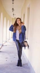 OVERSIZED DENIM JACKET & LEATHER TROUSERS |3MASZ FASON FILM