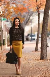 Studded Sweater + Pencil Skirt 