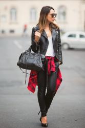 All Leather With a Pop of Plaid