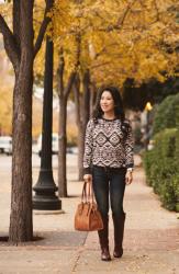 Aztec Tribal Print + Riding Boots