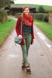 Orange Polka Dots, Faux Fur & Window Pane Checks