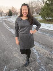 Thanksgiving & LOFT Pearlized Gem 3/4 Sleeve Dress