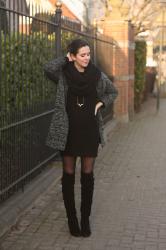 Sweater Dress and Over The Knee Boots
