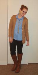 Pinspired: Chambray & Tan Cardigan