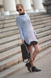 Grey Knit and Lace