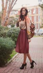 BURGUNDY SKIRT & BOOTIES 