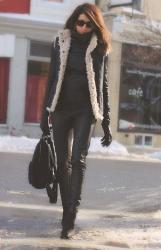 Staying warm in leather & shearling 