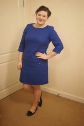 Cobalt blue tweed dress...