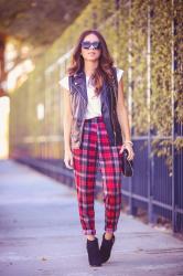 Plaid pants...