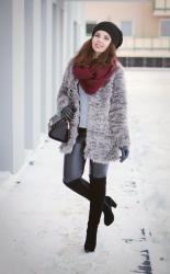 GREY FUR COAT