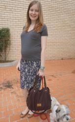 Marc By Marc Jacobs Flats, Handbags. Grey Tee, Pencil Skirt and Fran | Wrap Dress and Hillier Hobo