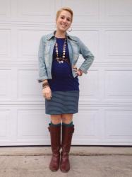 Preggo Style: Dress & A Jean Jacket