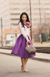 Spring Colors :: Purple Full Midi Skirt