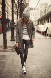 BEANIE // COAT // SNEAKERS