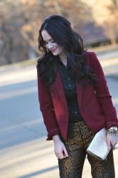 Metallic Jacquard + Cranberry: Date Night with W