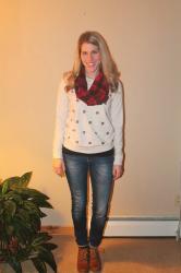 Plaid Scarf and Polka Dots