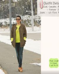 Lookbook : Houndstooth & Chartreuse (and some thoughts on 'Blogger Poses")