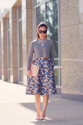 Spring Style: Cropped Top and Floral Full Skirt