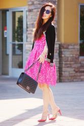Lovely Lace: Pink Lace Dress and Valentino Rockstud Shoes