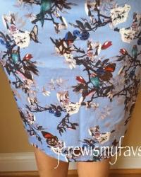 J. Crew Factory Stretch Pencil Skirt in Botanical Bird Print 