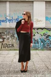 Crop top y falda pantalon midi