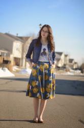 What I Wore | Sherlock Tee + Floral Skirt